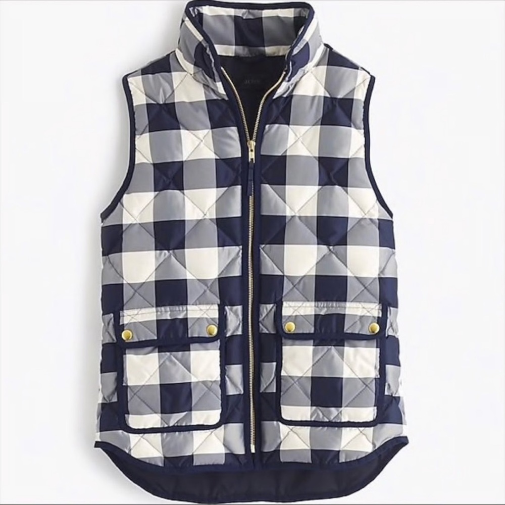 NWOT J.Crew Factory Ivory Buffalo Plaid Vest